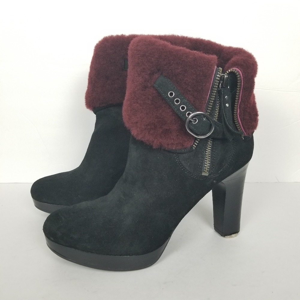 Ugg scarlett heel fold over boots, size 8.5  4” heel.